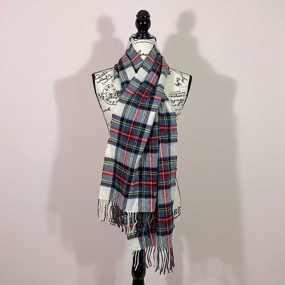 LOUISA PERINI Plaid Cashmere Scarf